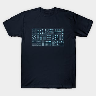 Modular Synthesizer 2 Blue T-Shirt